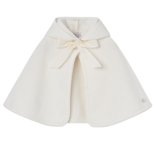 Paz Rodriguez Baby Cream Bow Poncho