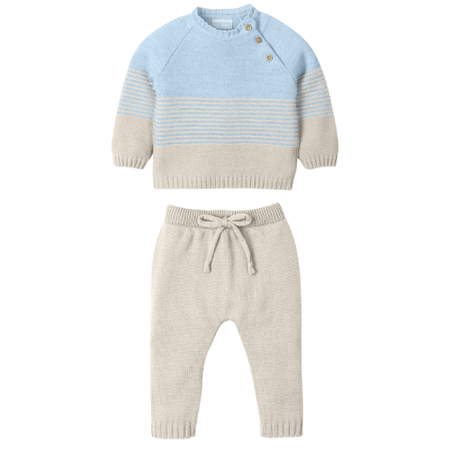 Mac Ilusion Baby Boys Blue Stripe Knit Outfit
