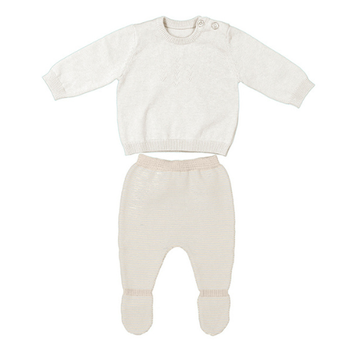 Mayoral Baby Beige Knit Outfit