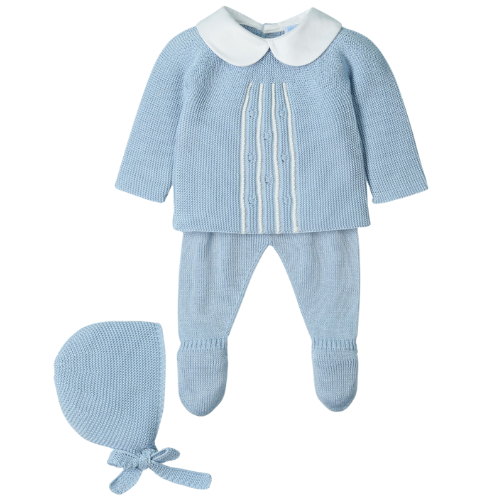 Mac Ilusion Baby Blue Knit Outfit Set