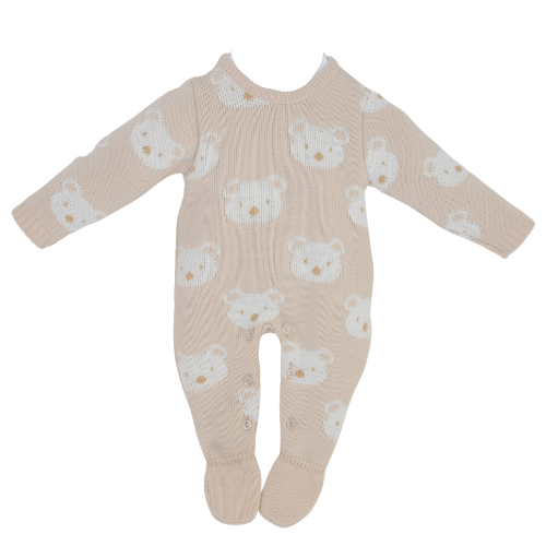 Pex Baby Boys Beige Bear 'Benny' Babygrow