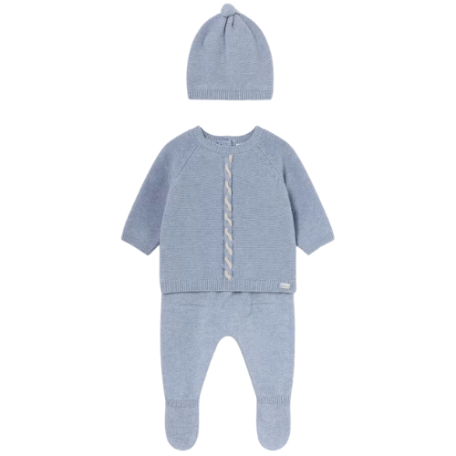 Mayoral Baby Boys Blue Knit Outfit & Hat