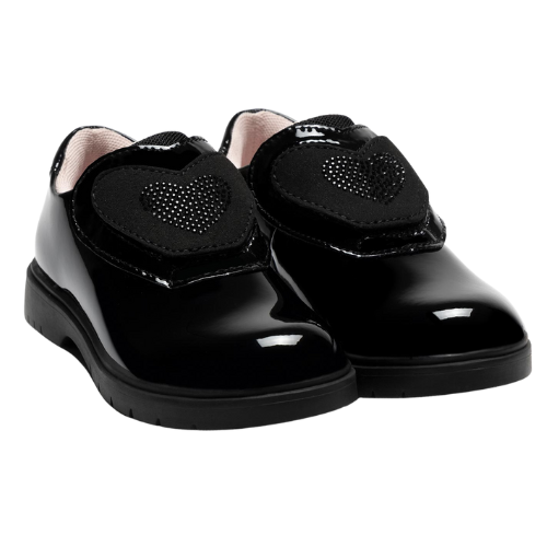 Lelli Kelly Black Patent Ellie Heart School Shoes