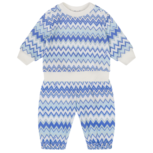 Missoni Baby Blue Zig Zag Jogsuit
