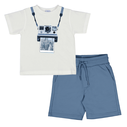 Mayoral Boys Blue Camera Shorts Set