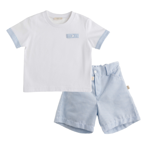 Baby Gi Boys Blue Stripe Shorts Set