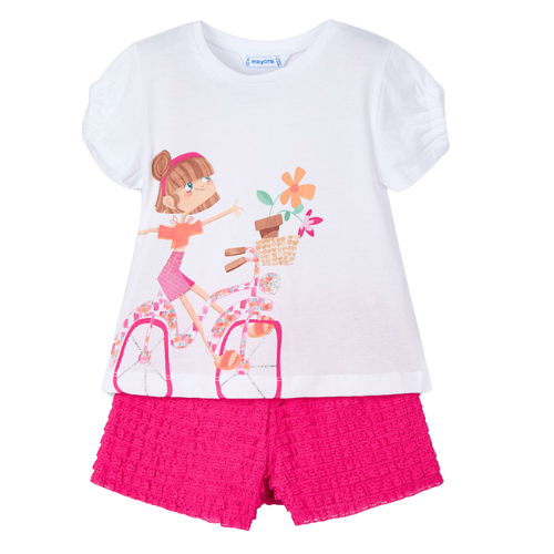 Mayoral Girls Fuchsia Girl Shorts Set