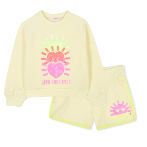 Billieblush Girls Yellow Heart Shorts Set