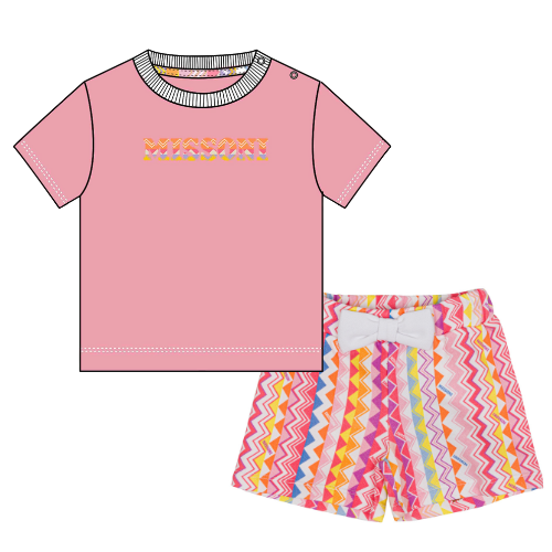 Missoni Baby Fuchsia Zig Zag Shorts Set