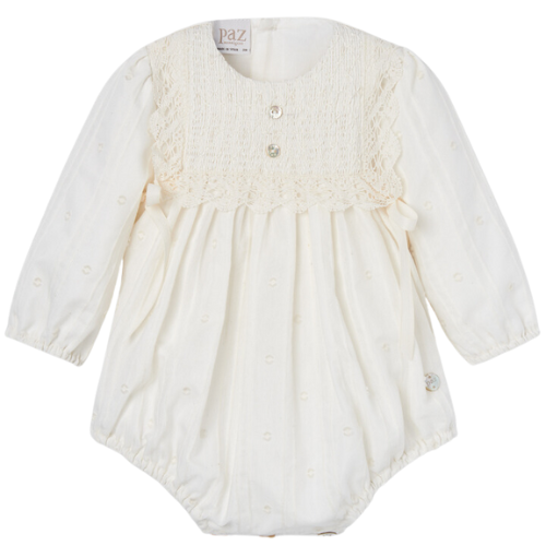 Paz Rodriguez Baby Cream Romper