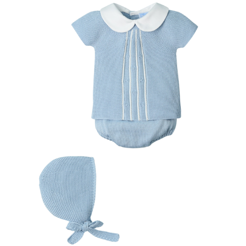 Mac Ilusion Baby Blue Knit Shorts Set