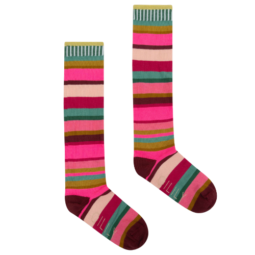 Oilily Girls Pink Stripe Mirlo Knee Socks