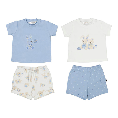 Mayoral Baby Blue Bunny 2 Pack Shorts Set