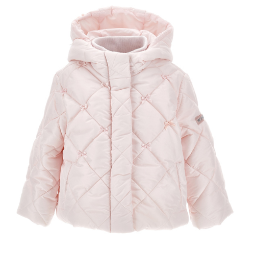 Monnalisa Baby Pink Bow Coat