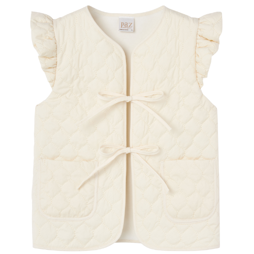 Paz Rodriguez Girls Cream Bow Gilet