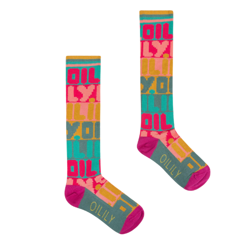 Oilily Girls Pink Logo Knee Socks