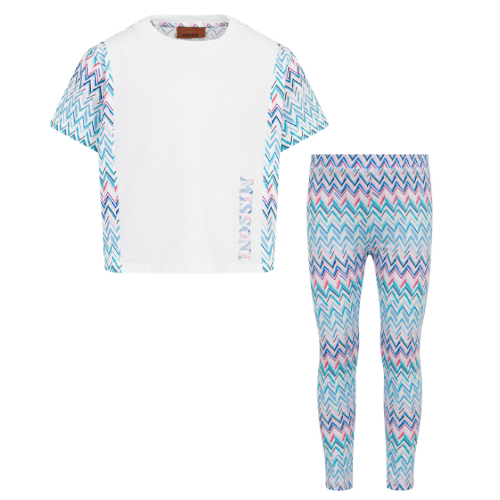 Missoni Girls Blue Zig Zag Leggings Set