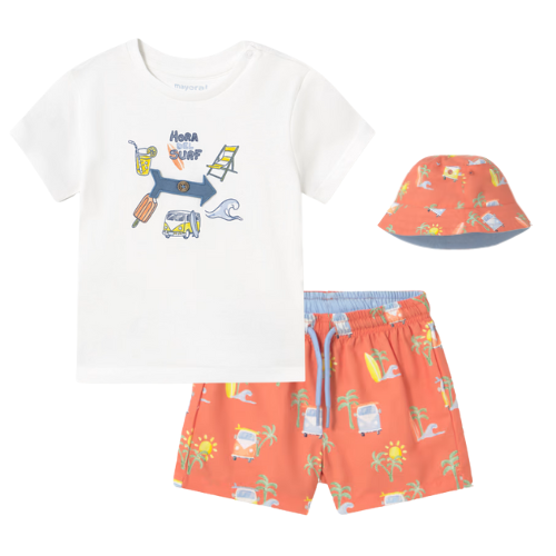 Mayoral Baby Boys Orange Swimshorts Set