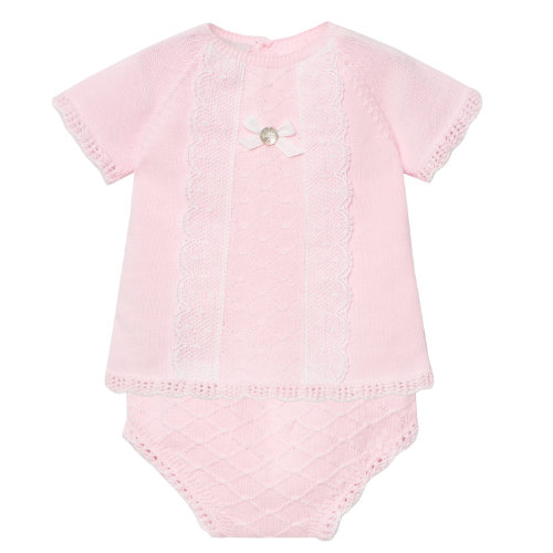 Paz Rodriguez Baby Pink Knit Outfit