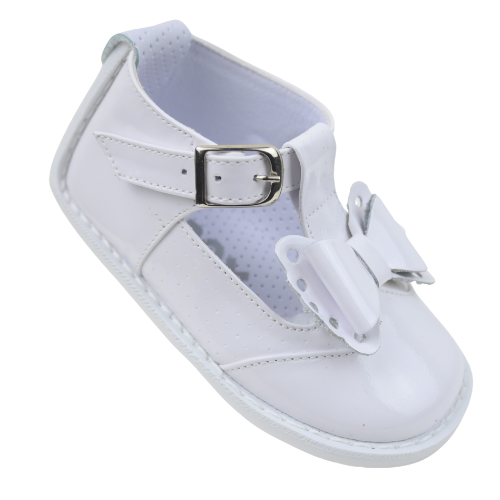 Pex Baby White Patent Beau Bow Shoes