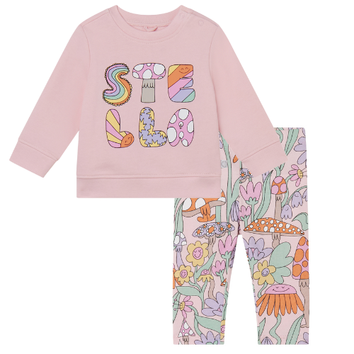 Stella McCartney Baby Pink Mushroom Leggings Set