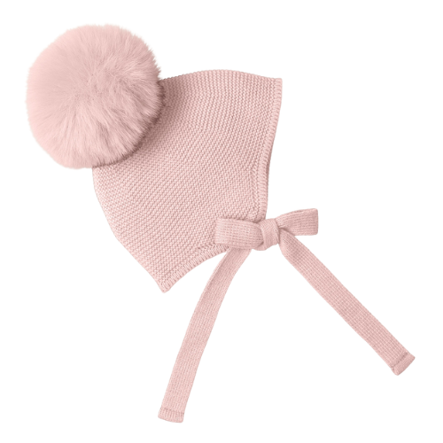 Mac Ilusion Baby Pink Knit Pom Pom Hat