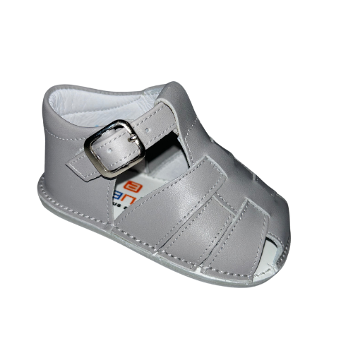 Andanines Baby Grey Caged Prewalker Sandals