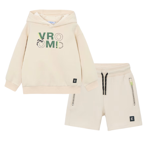 Mayoral Boys Beige Hoodie & Shorts Set