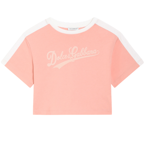 Dolce & Gabbana Girls Peach Crop T-Shirt