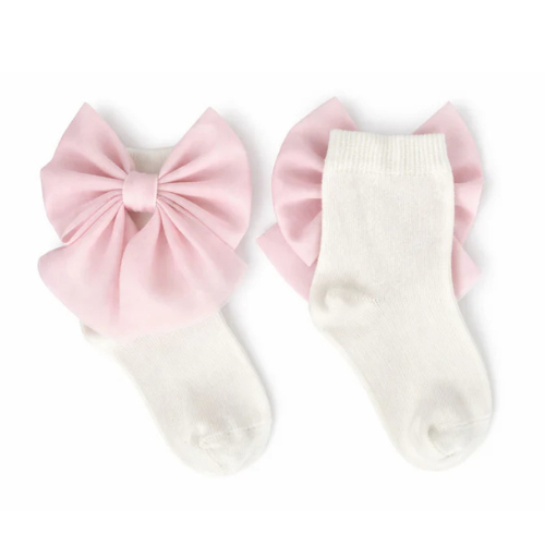 Caramelo Girls Pink Bow Ankle Socks