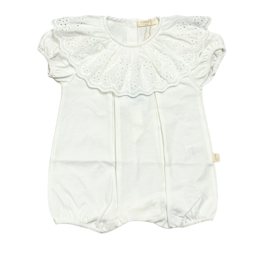 Baby Gi Ivory Cotton Broderie Anglaise Romper