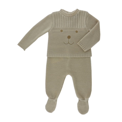 Sardon Baby Boys Beige Knit Outfit