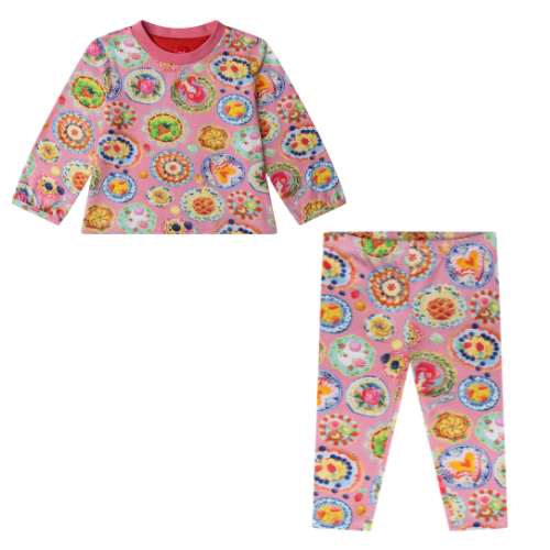 Oilily Girls 'Tempo' Pink Print Leggings Set