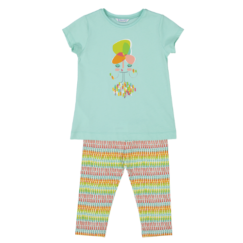 Mayoral Girls Blue Print Leggings Set