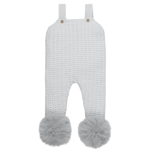 Mac Ilusion Baby Grey Knit Pom Pom Dungarees