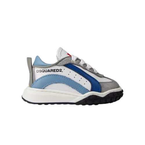 DSQUARED2 White & Blue Wave Trainers