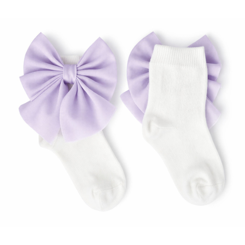 Caramelo Girls Lilac Bow Ankle Socks