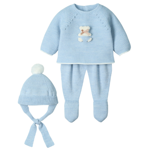 Mac Ilusion Baby Blue Teddy Knit Outfit