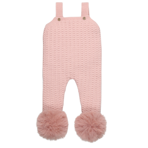 Mac Ilusion Baby Pink Knit Pom Pom Dungarees