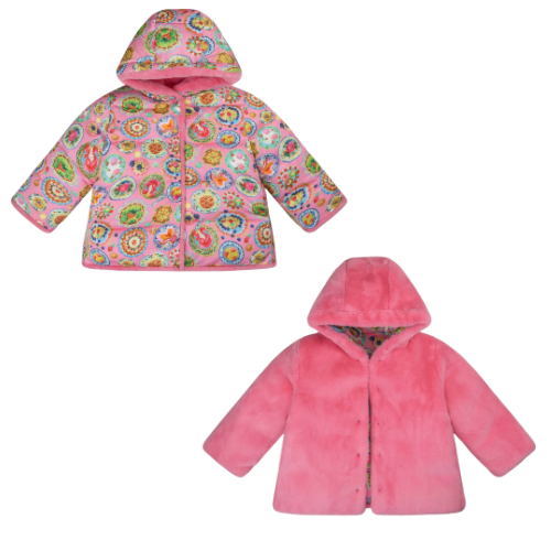 Oilily Girls 'Castle' Pink Print Coat