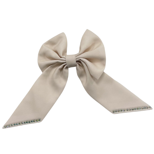 Caramelo Girls Beige Diamante Hairbow