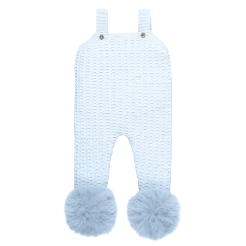 Mac Ilusion Baby Blue Knit Pom Pom Dungarees