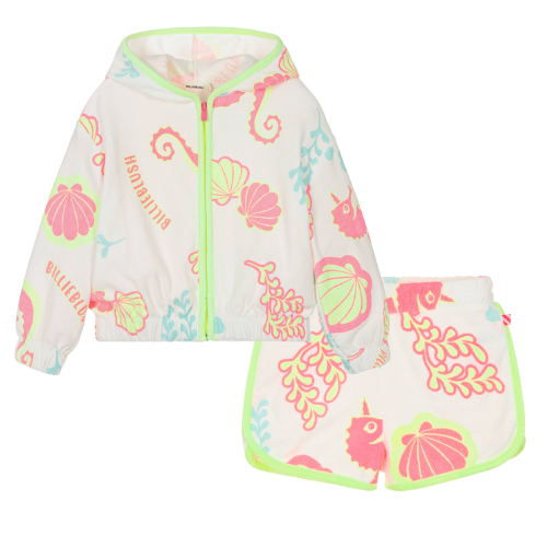 Billieblush Girls Towelling Sea Print Shorts Set