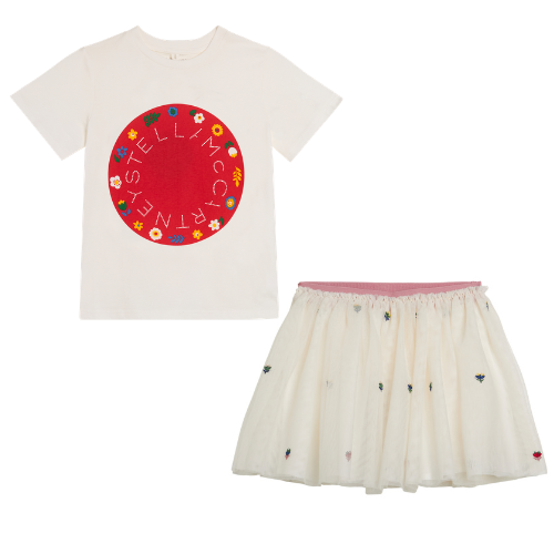 Stella McCartney Girls Flower Tulle Skirt Set