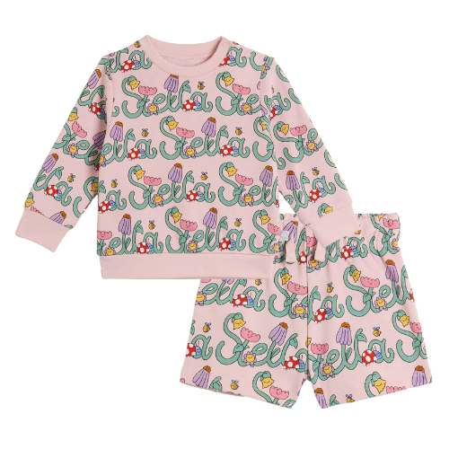Stella McCartney Baby Pink Logo Shorts Set