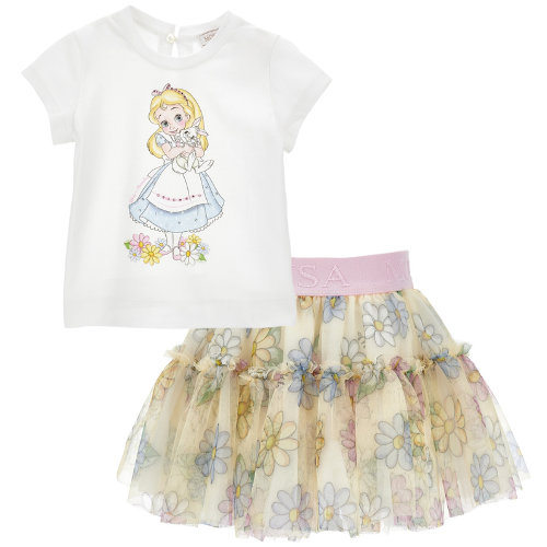 Monnalisa Baby Yellow Alice Tulle Skirt Set