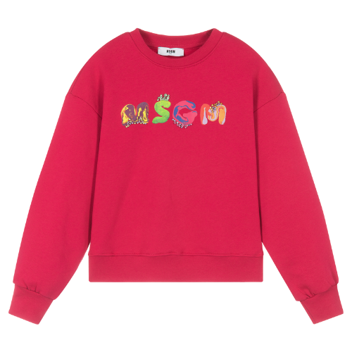 MSGM Pink Multi Logo Sweatshirt