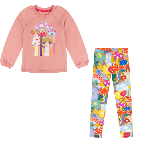 Oilily Girls Mushroom Print Leggings Set