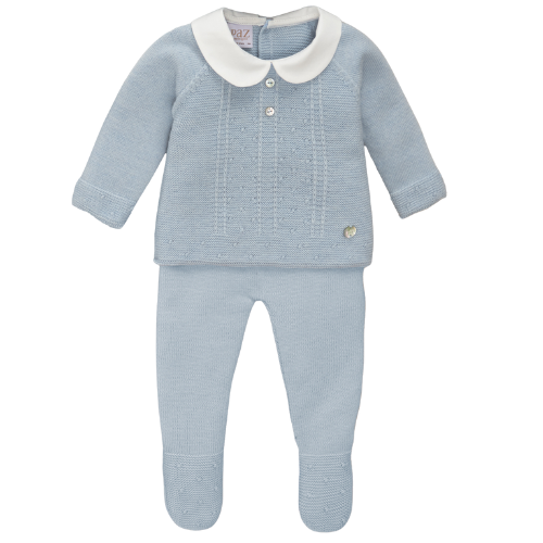 Paz Rodriguez Baby Blue Knitted Outfit