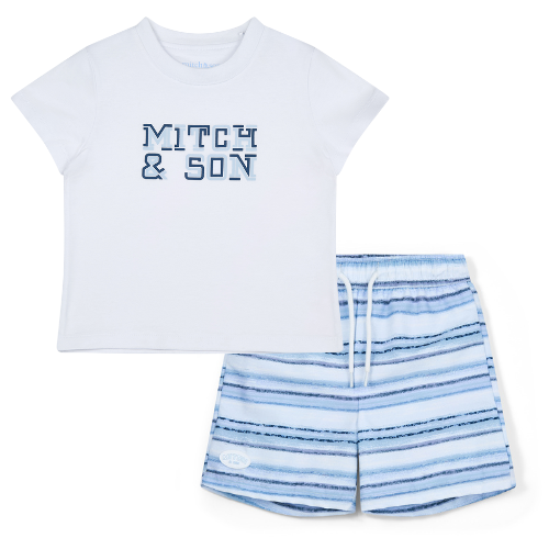 Mitch & Son Boys 'Frank & Fallon' Stripe Swimshorts Set